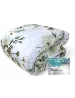 Trapunta Fiocco Sanderson Fiore Delicato Bianco – Invernale 300 gr/mq, 100% Microfibra, 4 Punti Calore – Made in Italy