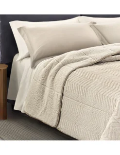 TRAPUNTA in Soffice Eco-pelliccia SPIGA Beige 2 Piazze Matrimoniale
