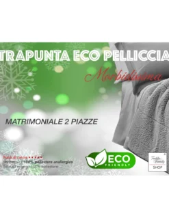 TRAPUNTA in Soffice Eco-pelliccia SPIGA Beige 2 Piazze Matrimoniale