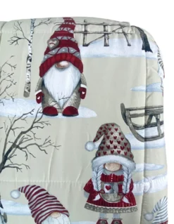 Trapunta Invernale Gnomi Natalizi - Piumone Mano Piuma 300 gr/mq - Morbida e Calda, Made in Italy
