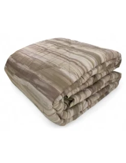 Trapunta Kot Pennellato Beige - Copriletto Invernale in Puro Cotone - Made in Italy, Imbottitura Anallergica