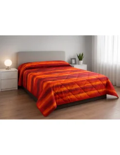 Trapunta Kot Pennellato Bordeaux - Copriletto Invernale 100% Cotone - Made in Italy, Calda e Morbida