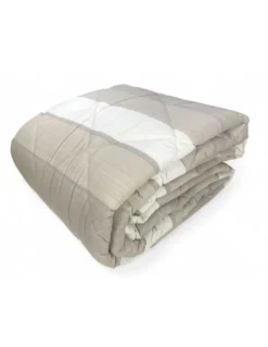 Trapunta Kot Riga Beige - Copriletto Invernale in Puro Cotone - Made in Italy, Imbottitura Anallergica