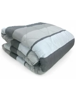 Trapunta Kot Riga Grigio - Copriletto Invernale in Puro Cotone - Made in Italy, Imbottitura Anallergica