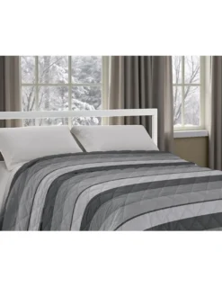 Trapunta Kot Riga Grigio - Copriletto Invernale in Puro Cotone - Made in Italy, Imbottitura Anallergica