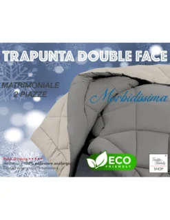 Trapunta matrimoniale CaldoSogno double-face blu 300 gr/mq - Piumone invernale caldo e soffice 250x250 cm
