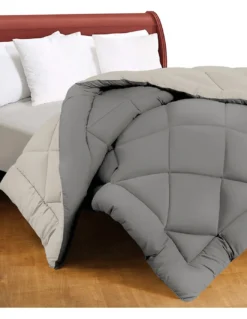 Trapunta matrimoniale CaldoSogno double-face grigia 300 gr/mq - Piumone invernale caldo e resistente 250x250 cm