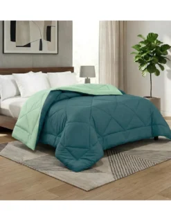 Trapunta matrimoniale CaldoSogno double-face verde 300 gr/mq - Piumone invernale caldo e morbido 250x250 cm