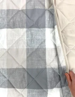 Trapuntino Fiocco – Copriletto Trapuntato Scozzese Beige – Mezza Stagione, Microfibra Morbida – Made in Italy