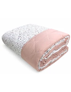 Trapuntino Fiocco Fiorellino Rosa - Copriletto Trapuntato Mezza Stagione - 100% Microfibra Morbida - Made in Italy