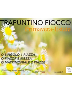 Trapuntino Fiocco Fiorellino Rosa - Copriletto Trapuntato Mezza Stagione - 100% Microfibra Morbida - Made in Italy