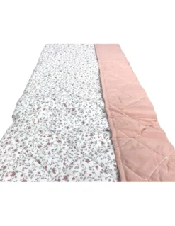 Trapuntino Fiocco Fiorellino Rosa - Copriletto Trapuntato Mezza Stagione - 100% Microfibra Morbida - Made in Italy