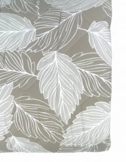 Trapuntino Foglie Beige - Copriletto Mezza Stagione in Microfibra Morbida 100 gr/m² - Made in Italy, Anallergico