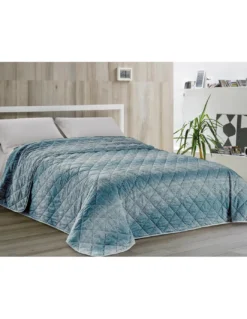 Trapuntino Leggero Kot Bollicine Ottanio - Quilt Primaverile Estivo - Cotone 100% - Anallergico - Made in Italy