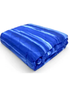 Trapuntino Leggero Kot Pennellato Blu - Quilt Primaverile Estivo - Cotone 100% - Anallergico - Made in Italy